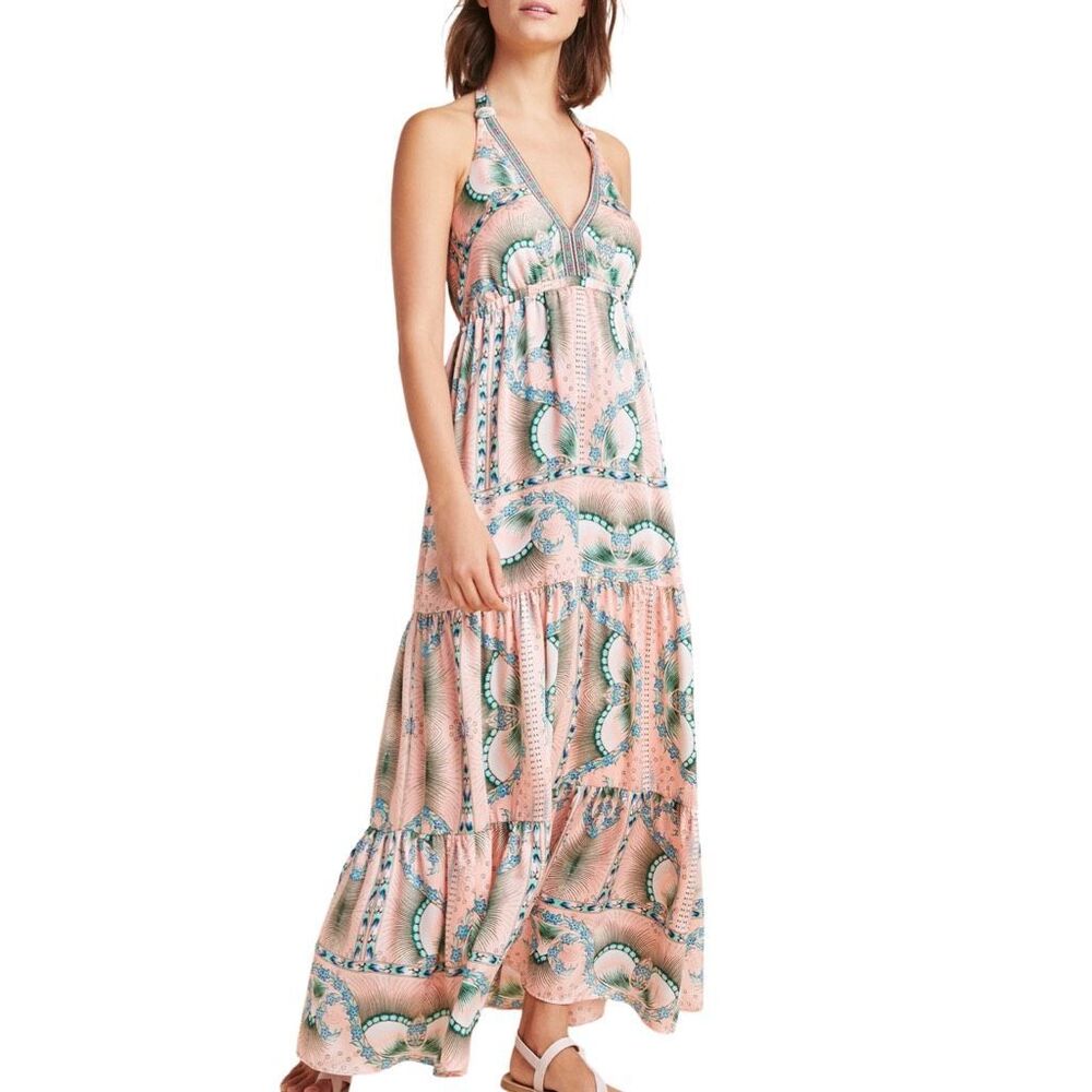 Nicole Miller Artelier Moroccan Halter Maxi Dress - Size 0P